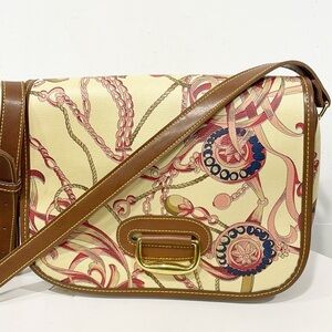 Nas Bag Top Class‎ Vintage Genuine Leather Chain Crossbody Shoulder Bag Saddle